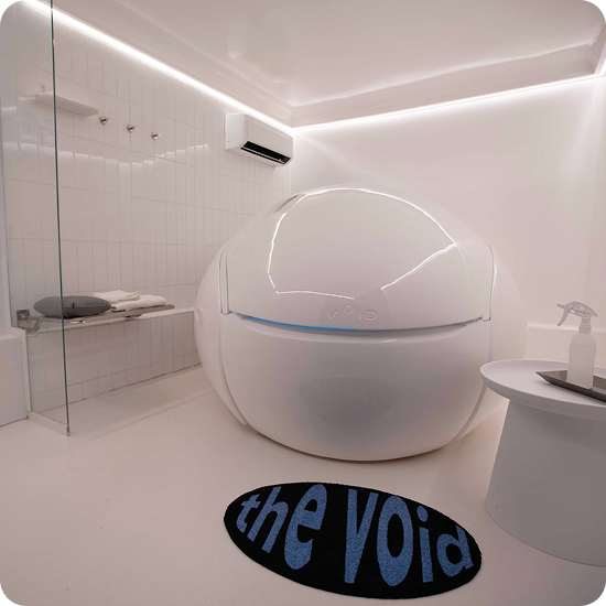 Sala de flutuação com o POD VOID ZERO
